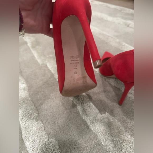 SCHUTZ Vibrant Red Women's Heels in size 6. - Picture 2 of 7
